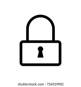 Lock Icon Vector Fat Design Editable Stroke. 512x512 Pixel Perfect.