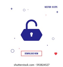 Lock icon vector flat