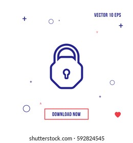 Lock icon vector flat