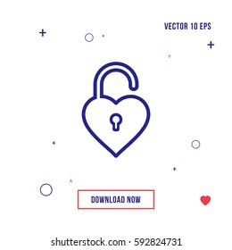 Lock icon vector flat