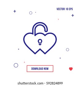 Lock icon vector flat