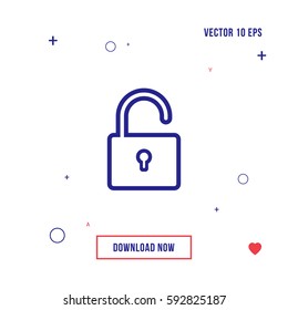 Lock icon vector flat
