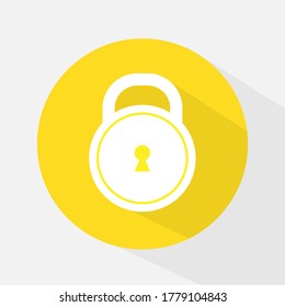 lock icon. Vector Flat design with long shadow