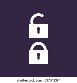 Lock Icon Vector flat design style