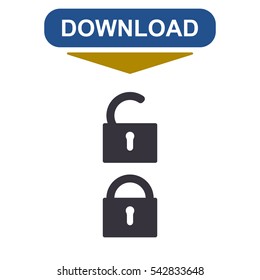 Lock Icon Vector flat design style