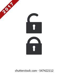 Lock Icon Vector flat design style