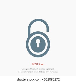 lock icon vector, flat design best vector icon