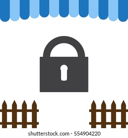 Lock Icon Vector flat design style