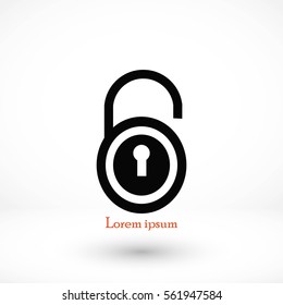 lock icon vector, flat design best vector icon