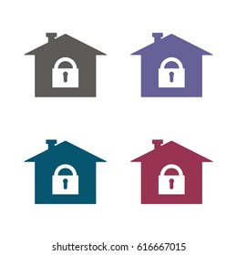 Lock Icon Vector flat design style