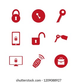 lock icon. lock vector icons set lock, cyber security, car key signal and key tag