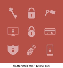 lock icon. lock vector icons set key card, cyber security, shield lock security and lock