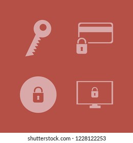 lock icon. lock vector icons set lock, cyber security, key and credit card lock