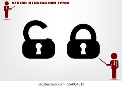 lock icon vector illustration.