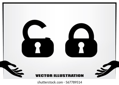 lock icon vector illustration. 