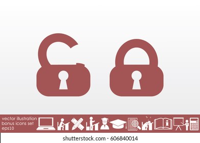 lock icon vector illustration.