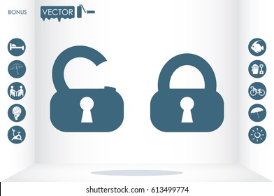 lock icon vector illustration.