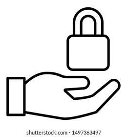 Lock Icon, Vector Illustration, Business Outline
