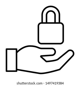 Lock Icon, Vector Illustration, Business Outline