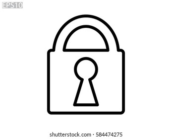 lock icon, vector illustration eps10