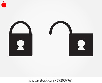 lock icon, vector illustration eps10