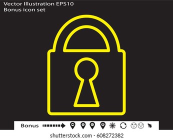 lock icon, vector illustration eps10