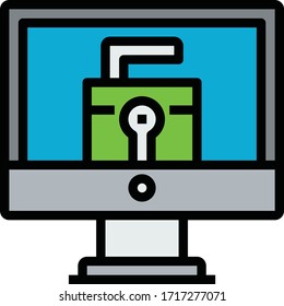 lock icon vector illustration flat