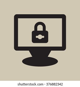 Lock icon, vector illustration. Flat design  