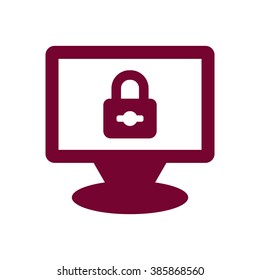 Lock icon, vector illustration. Flat design style