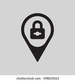Lock  icon, vector illustration. Flat design style