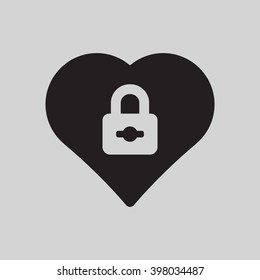 Lock  icon, vector illustration. Flat design style