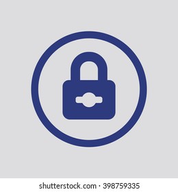Lock  icon, vector illustration. Flat design style