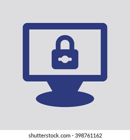 Lock  icon, vector illustration. Flat design style