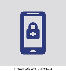 Lock  icon, vector illustration. Flat design style