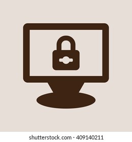 Lock  icon, vector illustration. Flat design style