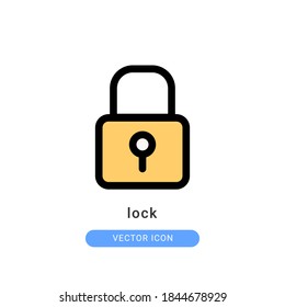 lock icon vector illustration. lock icon lineal color design.