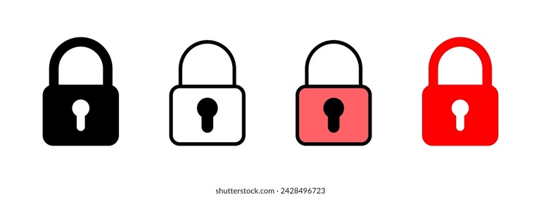 Ilustración vectorial de icono de candado. Signo y símbolo de candado. Icono de Cifrado. Símbolo de seguridad