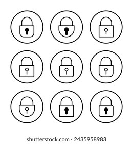 Ilustración vectorial de icono de candado. Signo y símbolo de candado. Icono de Cifrado. Símbolo de seguridad