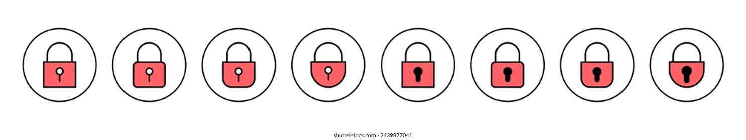 Ilustración vectorial de icono de candado. Signo y símbolo de candado. Icono de Cifrado. Símbolo de seguridad
