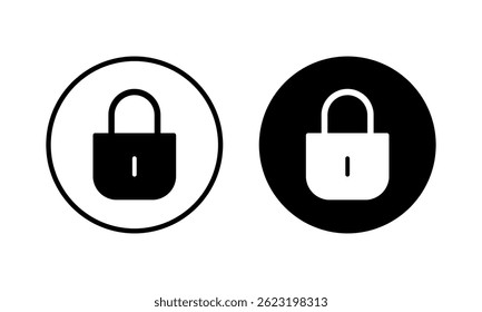 Ilustración vectorial de icono de bloqueo. Signo y símbolo del candado. Icono de cifrado. Símbolo de seguridad