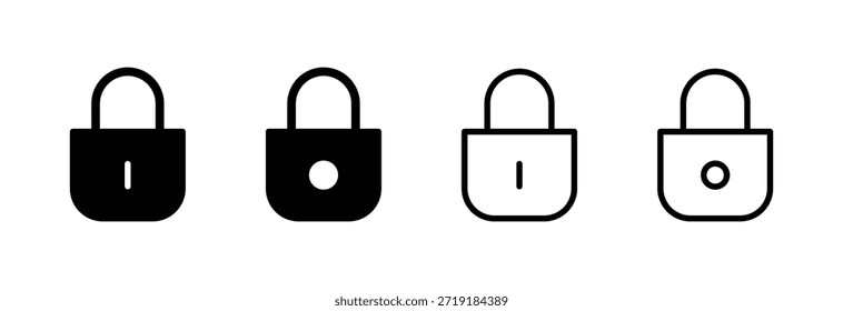 Ilustración vectorial de icono de bloqueo. Signo y símbolo del candado. Icono de cifrado. Símbolo de seguridad
