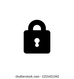 Lock icon vector illustration in solid/glyph style