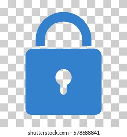 Lock icon. Vector illustration style is flat iconic symbol, cobalt color, transparent background. Designed for web and software interfaces.