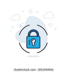 icono de bloqueo. ilustración vectorial.lock, icono de color
