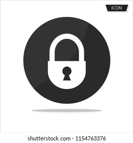 Lock icon vector isolated on white background.