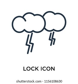 Lock icon vector isolated on white background, Lock transparent sign , thin symbol or stroke element design in outline style