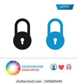 lock icon vector isolated on white background