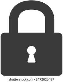 Lock icon vector isolated on white background.