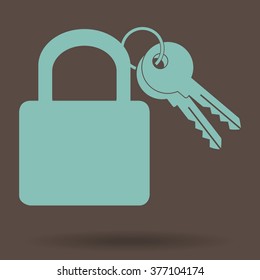 lock icon - vector with Key icon