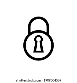 Lock icon vector. Line security symbol. Trendy flat outline ui sign design. Thin linear graphic pictogram for web site, mobile application. Logo illustration. Vector EPS 10.